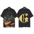 Mtnshop Fashion God Style Hip-Hop West Coast Graffiti Unisex Loose High-Definition Print Cotton T-Shirt
